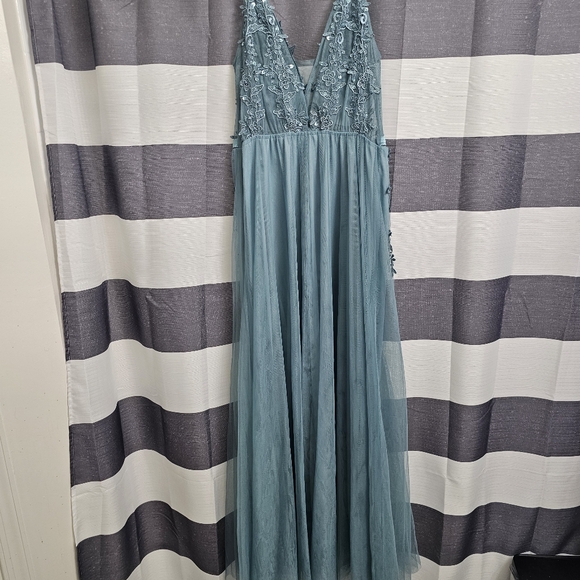 Ever Pretty Blue Embellished Backless Gown - Picture 9 of 11